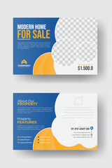 Real estate property sale business flyer landscape layout postcard or EDDM template

