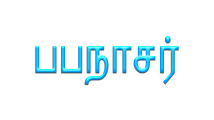 Glowing blue effect of Tamil name Papanasar in Tamil font.