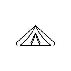 Tent icon linear logo isolated