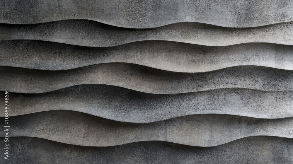Poster abstract textured wall with flowing wave patterns in shades of gray, showcasing modern design elemen