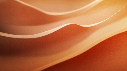 Abstract warm background featuring smooth flowing waves of fine texture in shades of orange and cream, creating a serene and inviting atmosphere suitable for various design projects.