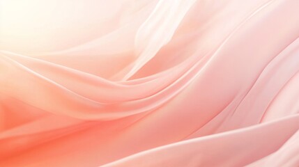 Fototapeta premium Soft Draped Silk Fabric in Pastel Pink with Gentle Waves, Ideal for Elegant Textures, Fashion Backdrops, and Artistic Designs in Photography Projects