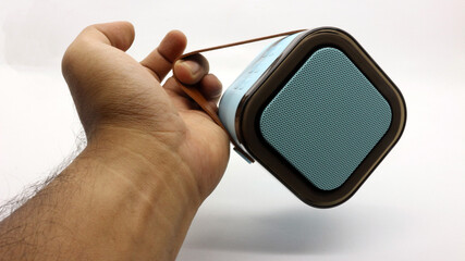 Blue wireless bluetooth speaker mini