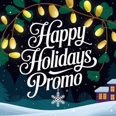 Happy Holidays Promo Winter Scene Festive Lights