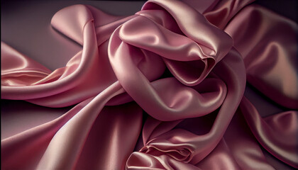 Abstract beautiful silky chiffon texture, luxury liquid wavy satin cloth, soft fabric. Generative AI