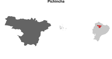 Pichincha province blank outline map set