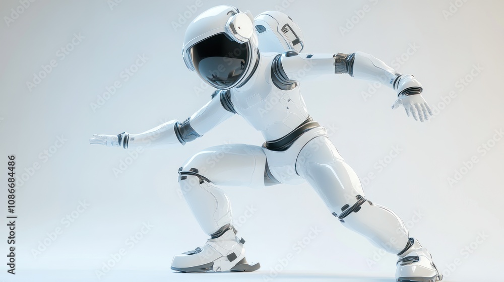 Leinwandbilder a futuristic robot in a dynamic pose, suggesting agility and advanced technology.