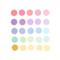 Group of multi-colored pastel circles