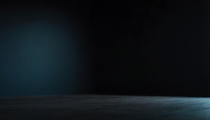 Dark background with wooden floor and black wall A wooden floor with a black wall in the background Wooden table with black wall background for product display presentation mockup design, template of 