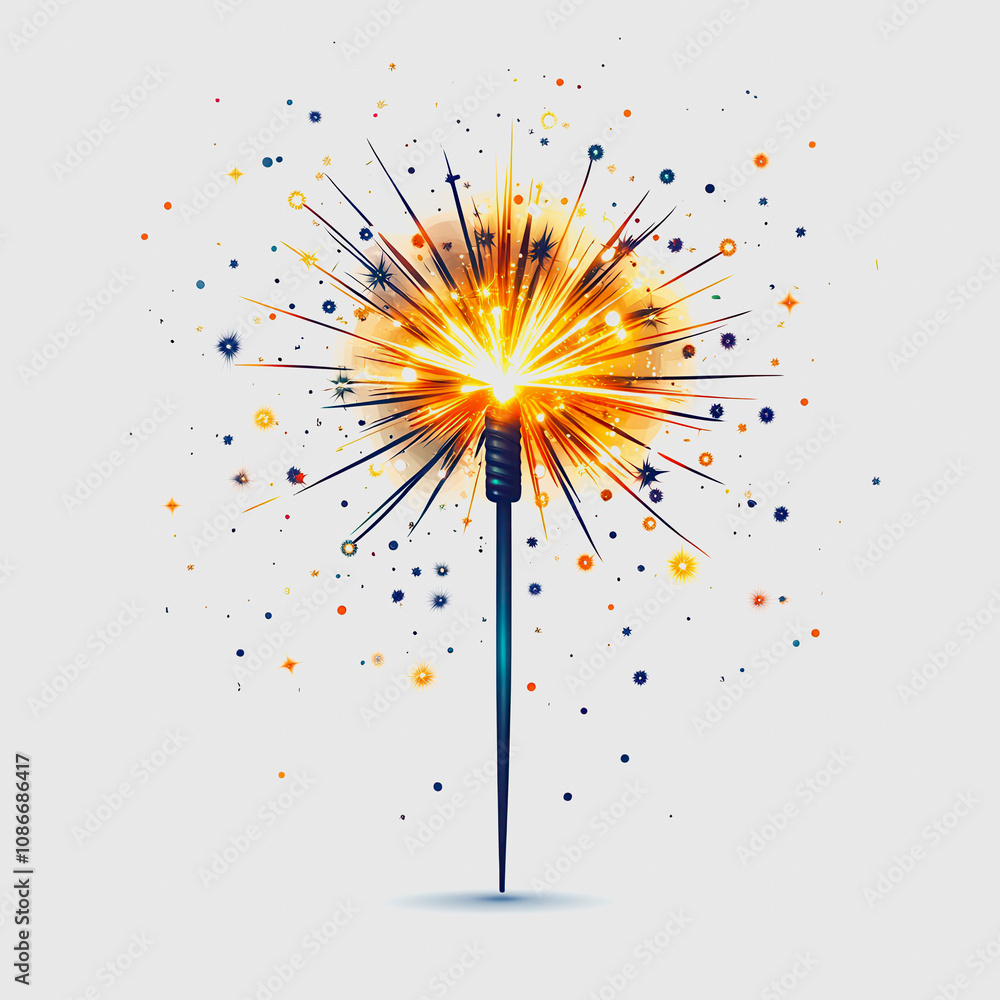 Poster vibrant sparkler firework display with colorful sparks and bright lights for celebrations and festiv