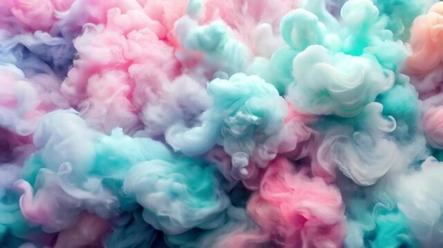abstract background of cotton smoky texture blue-pink color , slow moving video.