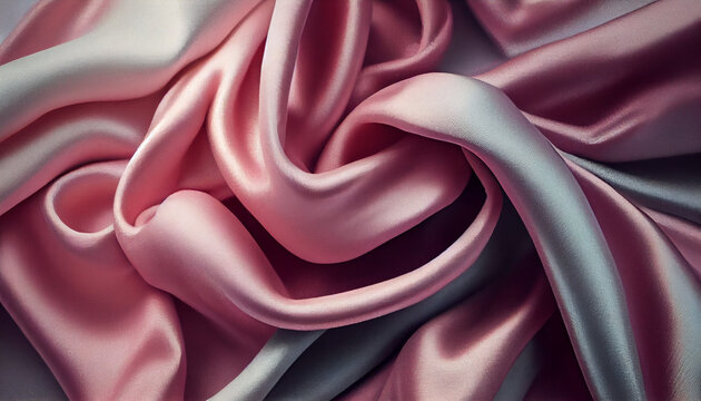 Abstract beautiful silky chiffon texture, luxury liquid wavy satin cloth, soft fabric. Generative AI