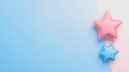 Obraz premium Playful Colorful Stars on a Soft Pastel Background Ideal for Childrens' Themes, Party Decorations, Celebrations, or Creative Designs in Modern Aesthetic