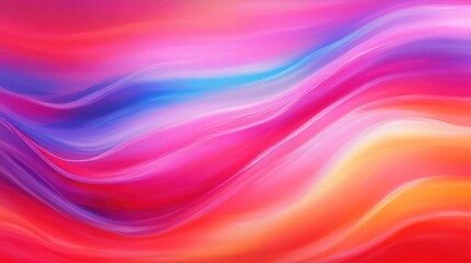 Fototapeta premium Vibrant Acrylic Fluid Art with Pink, Blue, and Red Waves Creating Dynamic Abstract Neon Background with Flowing Curls and Mesmerizing Gradients