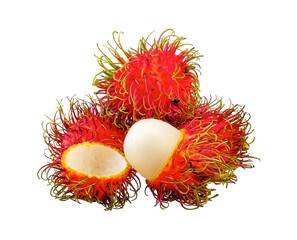 rambutan fruit isolated on white background