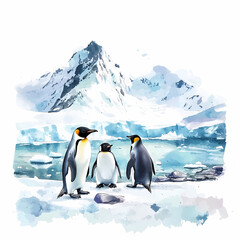 Adorable Penguin Family: Heartwarming Family Scene for Kids' Rooms and Storybook Projects, generated ai