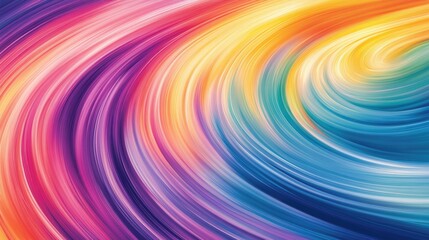 Obraz premium Vibrant rainbow striped swirling background with smooth gradients, perfect for greeting card designs and personalized message applications.