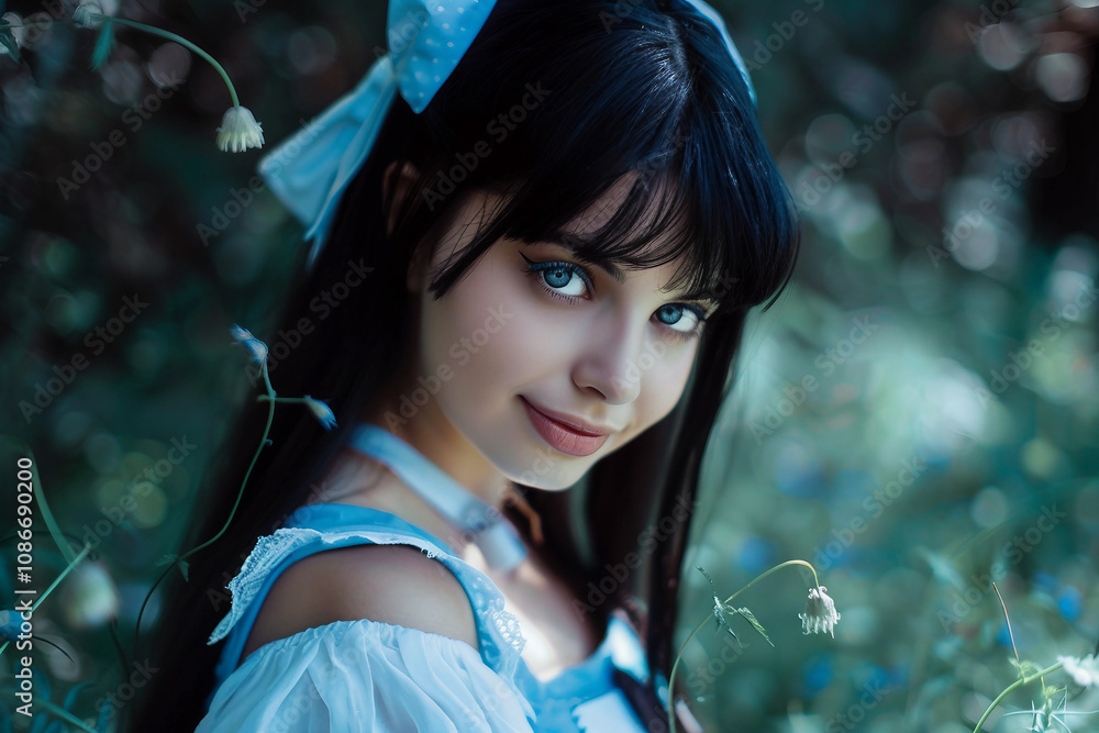Poster moment of magic journey in wonderland created with generative ai technology