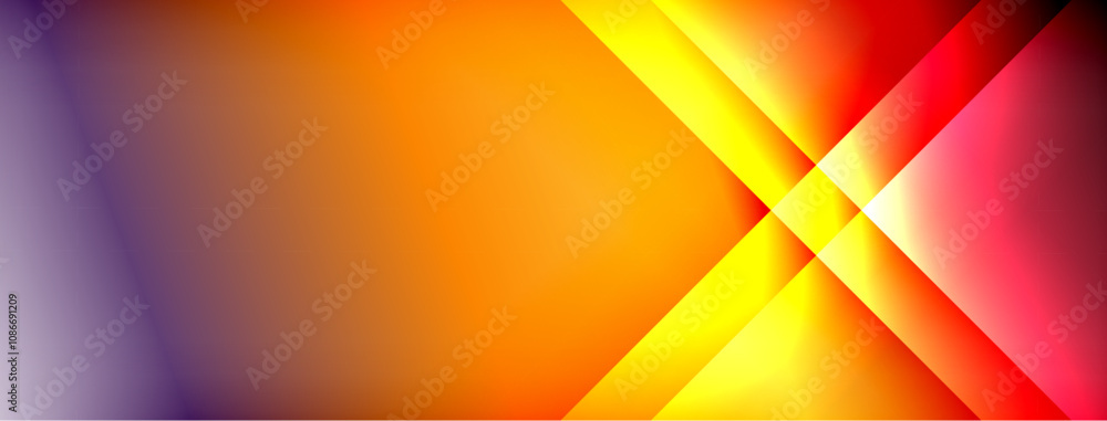 Poster Dynamic shadow lines with gradient colors geometric background