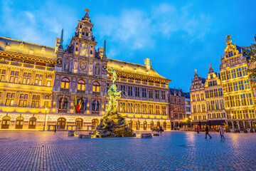 Fototapeta premium Downtown Antwerp city skyline, cityscape of Belgium