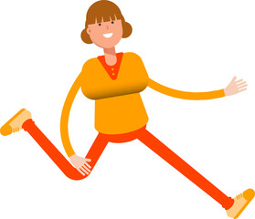 Girl Character Running Illustration
