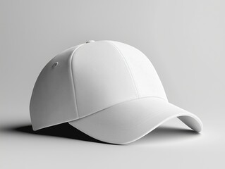 white baseball cap with black patch for your logo. Mockup. A blank for the work of a designer. Isolate on a white background. Accessory for athletes, baseball players, bikers, rockers.
