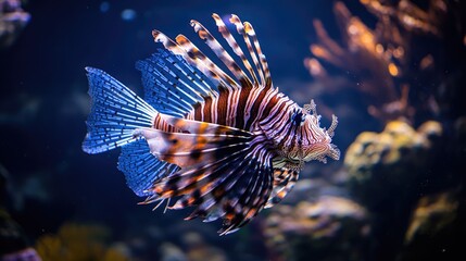Lionfish in Blue Water