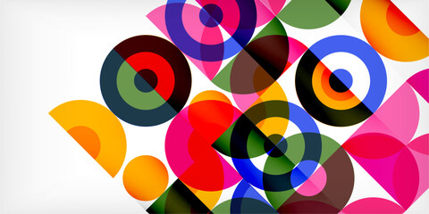 Minimal geometric abstract background. Circle square and triangle design. Trendy techno business template for wallpaper, banner, background or landing