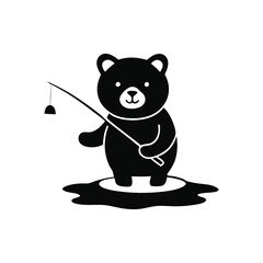 A black bear fishing in a river.