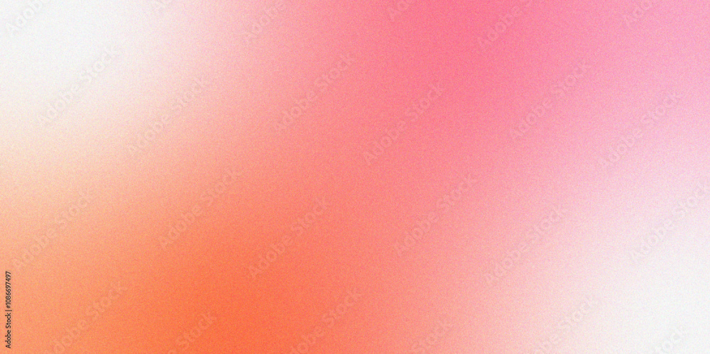 Poster Abstract pink orange grainy gradient noise texture effect. Beautiful colored abstract texture background. Textured with rough grain, and bright spots. Empty space grunge banner poster backdrop bg.	