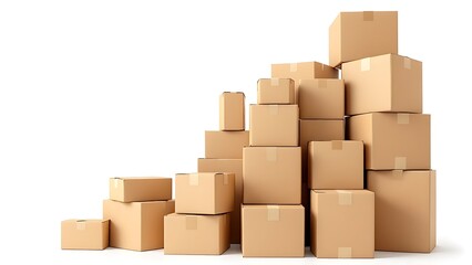 Fototapeta premium Cardboard boxes isolated on white background