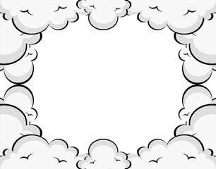 Comic With Cloud Background