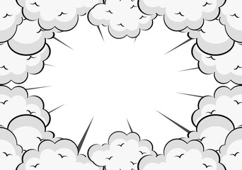 Comic With Cloud Background