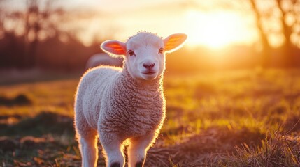 Obraz premium Lamb in Golden Hour