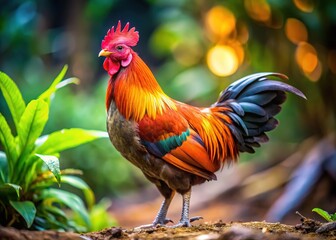 Fototapeta premium Farm-fresh Thai Country Chicken: Flavorful, authentic Thai cuisine.