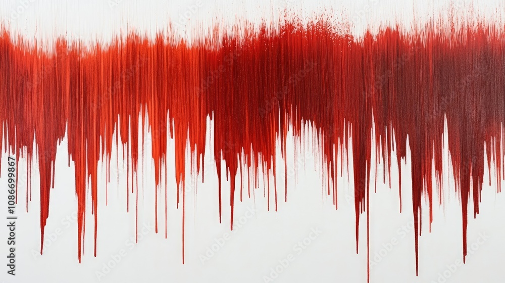 Poster abstract red paint drip art on white background creating striking visual contrast and evocative expr