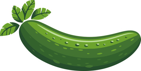 green fresh cucumber icon vector on white background