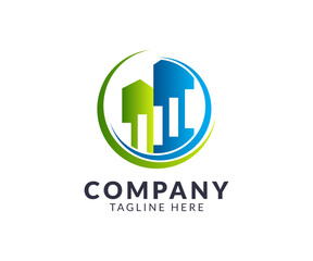 Modern and creative real estate investment logo template vector icon design.