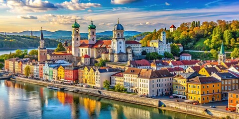 Historic Passau, Germany, boasts a stunning cityscape dominated by St. Stephen's Cathedral.