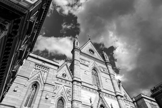 Exterior view of the Naples Cathedral, Naples, Italy