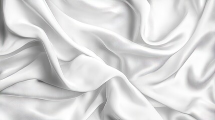 Obraz premium A close-up of white silk fabric showcasing its elegant drapery and soft texture.