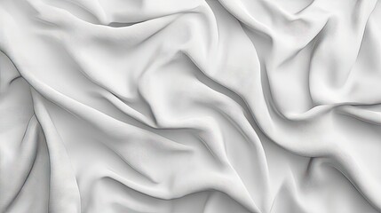 Obraz premium A close-up view of soft, white fabric with elegant drapes and natural folds.