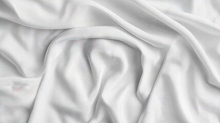 Obraz premium Elegant white fabric draped in soft, flowing folds creating a serene and airy ambiance.