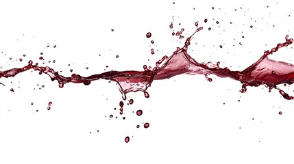 Fototapeta premium Dynamic splash of red liquid against a white background, creating an energetic and vibrant visual.