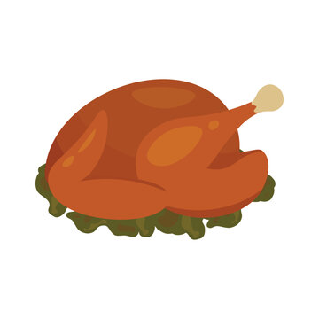 Thanksgiving Vector Illustration - Grilled Chicken