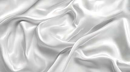 Obraz premium An elegant display of luxurious white silk fabric, gracefully draped to create smooth curves and soft textures.