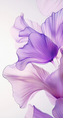 Delicate Purple Flower Petal with Light Purple and Pink Hues – Minimalist Design with Graceful Fluid Form and Elegant Details