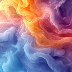 Obraz premium Abstract swirls in the form of light smoky clouds that shimmer with rainbow shades, delicate pastel colors, a soft, enveloping effect, a feeling of dreaminess 