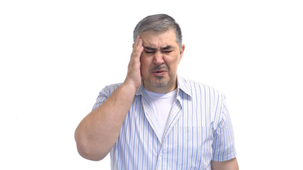 Fototapeta premium Tired Man Rubbing His Temple