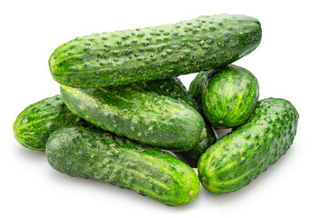 Cucumbers isolated on white background. File contains clipping path.